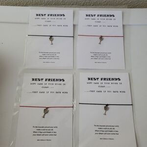 Best Friends Wine Glass Charm Bracelets Set Of 4‎ Sealed New